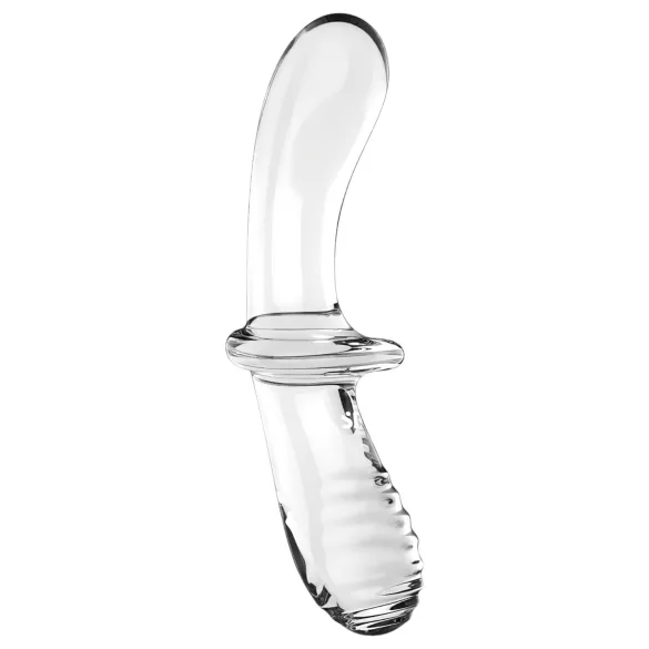 Satisfyer Double Crystal - dildo duplo de vidro - transparente