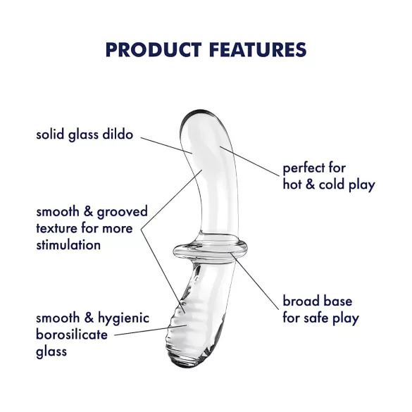 Satisfyer Double Crystal - dildo duplo de vidro - transparente