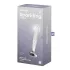 Satisfyer Sparkling Crystal - dildo de vidro texturizado - transparente