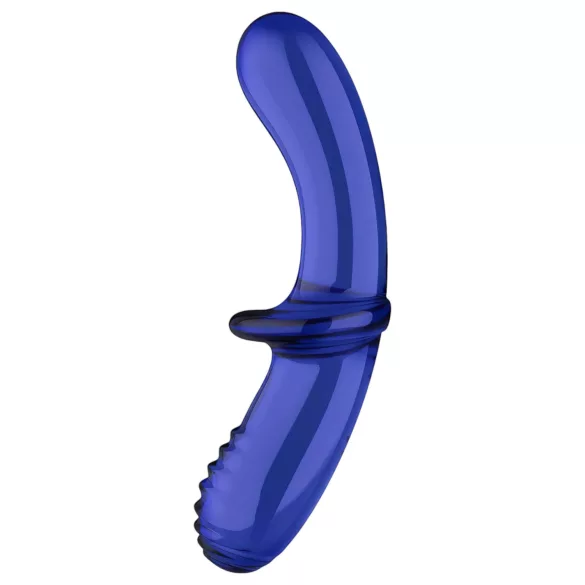 Satisfyer Double Crystal - dildo duplo de vidro - azul