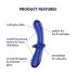 Satisfyer Double Crystal - Dildo de Vidro Azul Dual