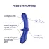 Satisfyer Double Crystal - dildo duplo de vidro - azul