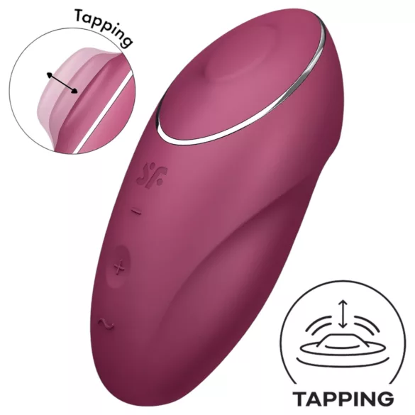 Satisfyer Tap & Climax 1 - vibrador e estimulador clitóris 2 em 1 - vermelho