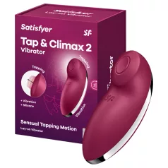   Satisfyer Tap & Climax 2 - Estimulador de clitóris e vibrador 2 em 1 (vermelho)
