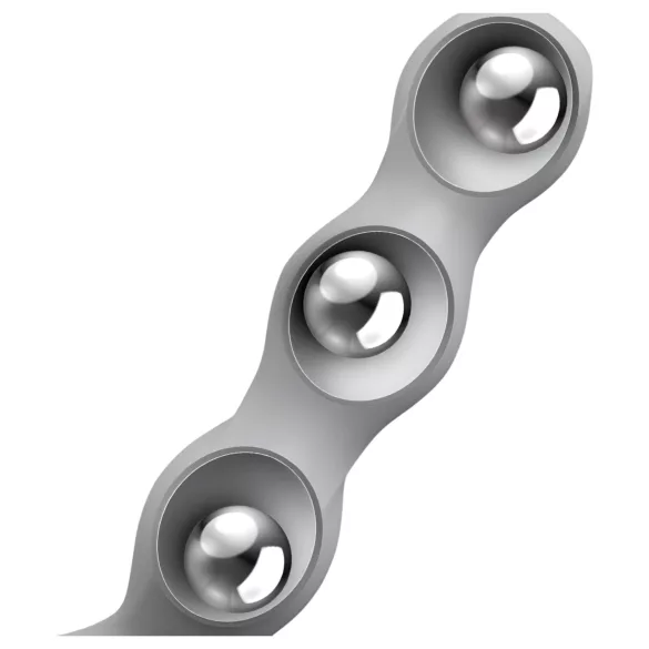 Satisfyer Triple Ball-R - dildo com bolas texturizadas - silicone cinza