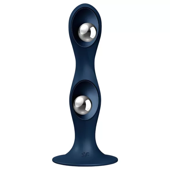 Satisfyer Double Ball-R - dildo com peso - silicone azul