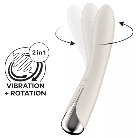 Satisfyer Spinning Vibe 1 - vibrador ponto G cabeça giratória - bege