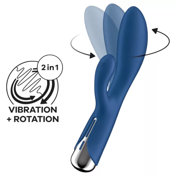 Satisfyer Spinning Rabbit 1 - vibrador rabbit rotativo clitóris - azul