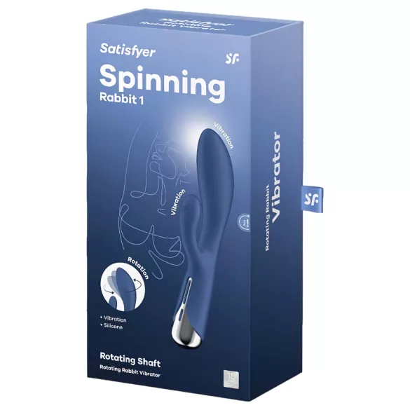 Satisfyer Spinning Rabbit 1 - vibrador rabbit rotativo clitóris - azul