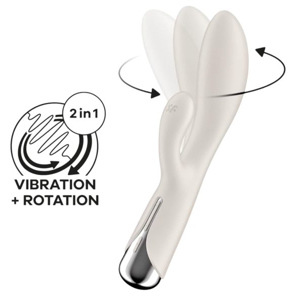 Satisfyer Spinning Rabbit 1 - vibrador com braço rotativo (bege)