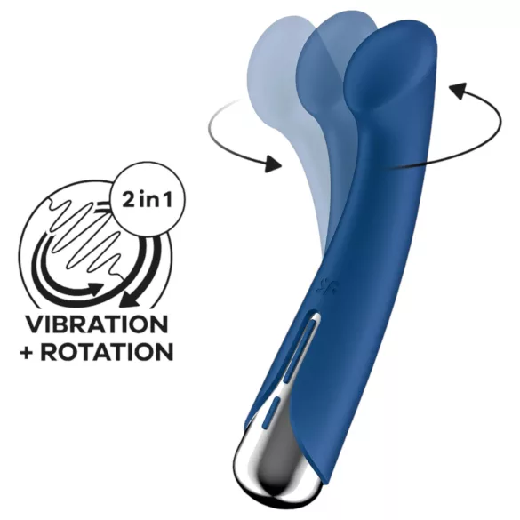 Satisfyer Spinning G-Spot 1 - vibrador ponto G com cabeça giratória - azul