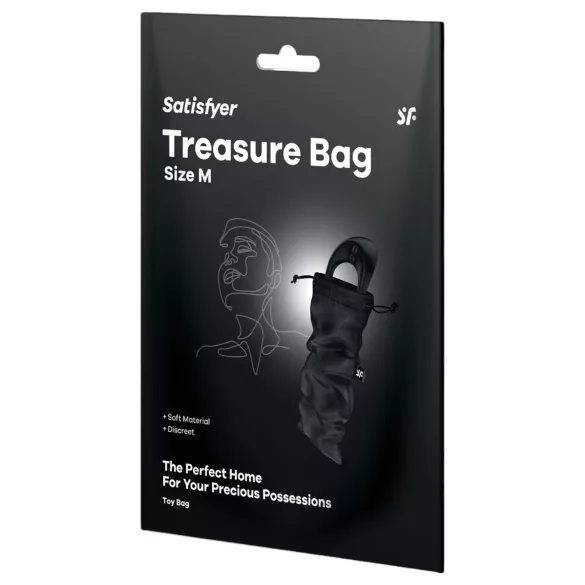 Satisfyer Treasure Bag - bolsa de armazenamento discreta - média (preta)