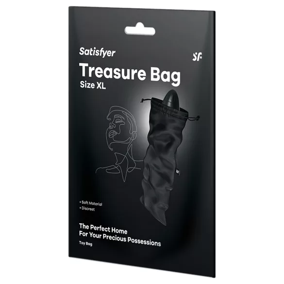 Satisfyer Treasure Bag XL - bolsa de armazenamento discreta - grande (preta)