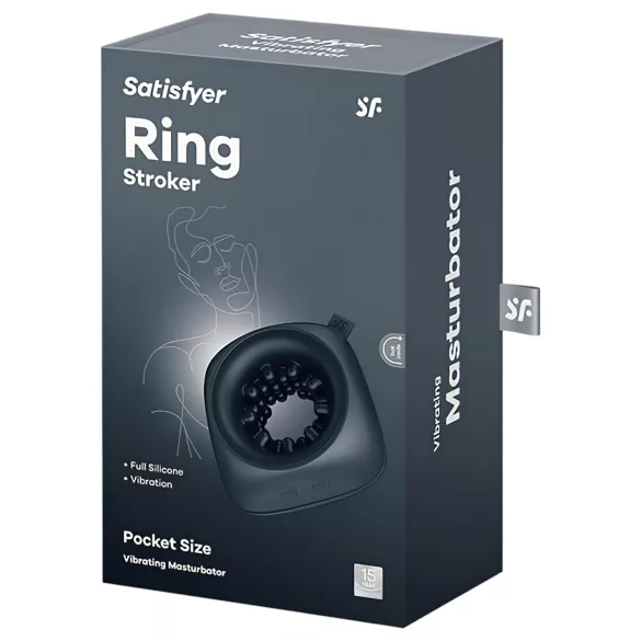 Satisfyer - masturbador vibratório masculino recarregável - silicone preto