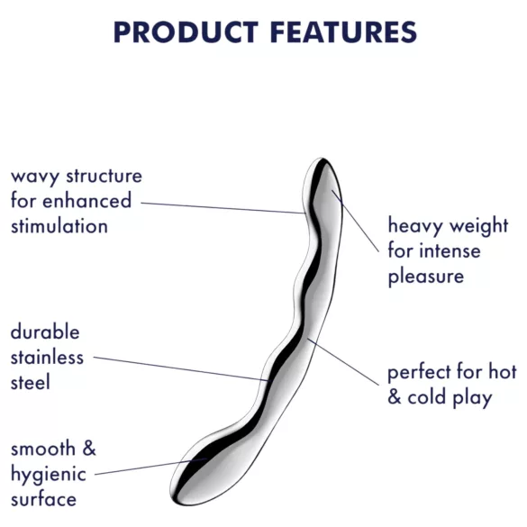 Satisfyer Cosmic Crest 2 - dildo aço ondulado - prata