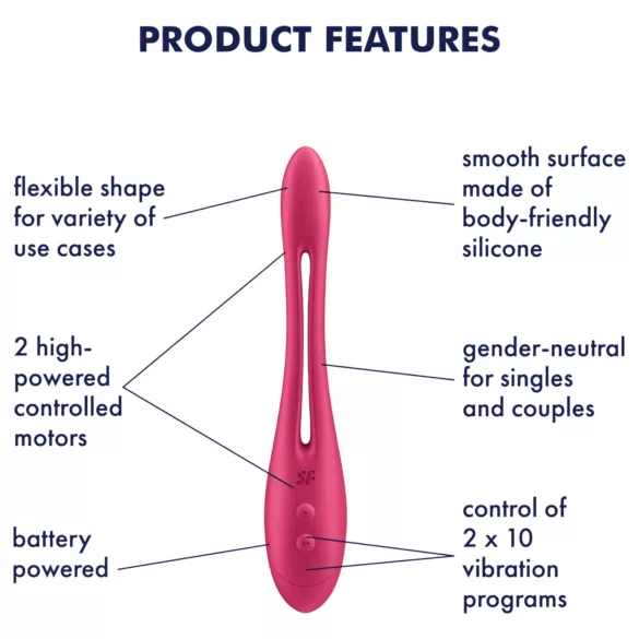 Satisfyer - vibrador casal flexível - silicone rosa