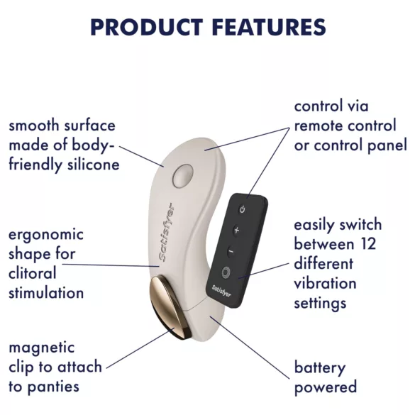 Satisfyer Little Secret - vibrador calcinha clitóris - branco