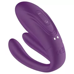   Mrow - vibrador para casal recarregável à prova d'água 3 motores roxo