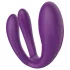 Mrow - vibrador para casal recarregável à prova d'água 3 motores roxo