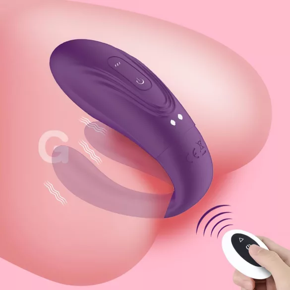 Mrow - vibrador para casal recarregável à prova d'água 3 motores roxo