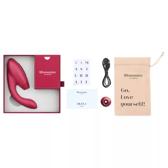 Womanizer - Vibrador 2 em 1 ponto G e clitóris - vermelho
