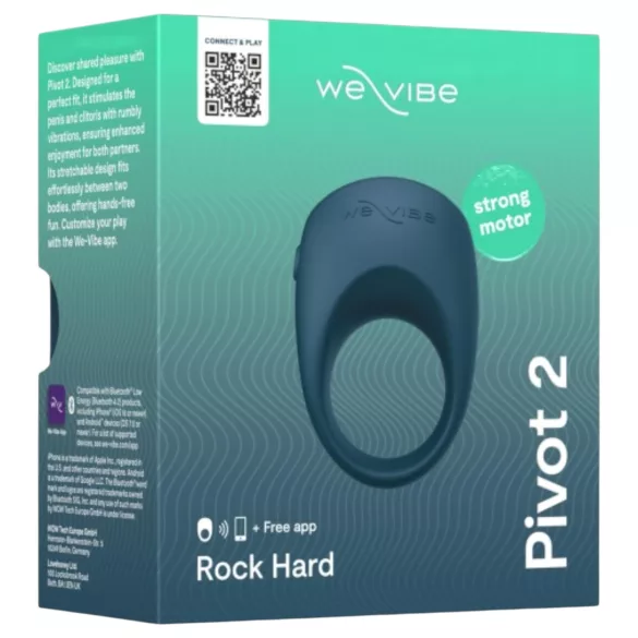 We-Vibe Pivot 2 - anel peniano vibratório inteligente - silicone azul