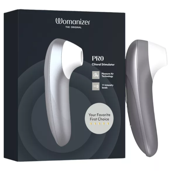 Womanizer Pro - estimulador de clitóris por ondas de ar (cinza)