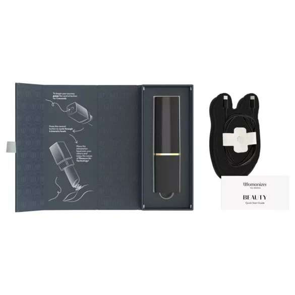 Womanizer Beauty - estimulador de clitóris por ondas de ar em formato de batom (preto)
