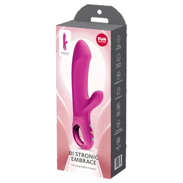 Fun Factory Bi Stronic Embrace - vibrador impulsionador com estimulador de clitóris (rosa)