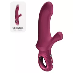   Fun Factory Bi Stronic Curve - vibrador com função de impulsos e estimulador de clitóris (vermelho)