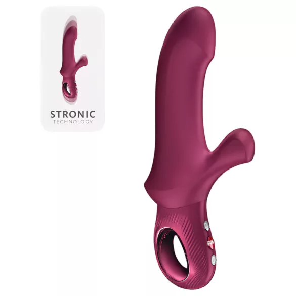 Fun Factory Bi Stronic Curve - vibrador com função de impulsos e estimulador de clitóris (vermelho)