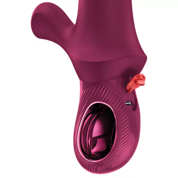 Fun Factory Bi Stronic Curve - vibrador com função de impulsos e estimulador de clitóris (vermelho)