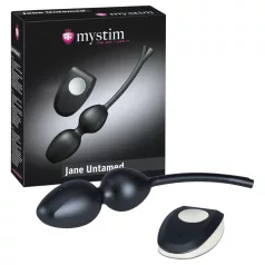   Mystim Jane Untamed - bolas tailandesas vibratórias duo - silicone preto