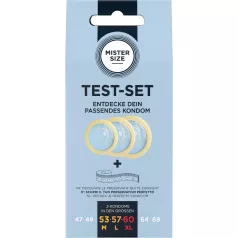   Mister Size Conjunto de Teste - pacote de amostras de preservativos com fita métrica (3 unid.)