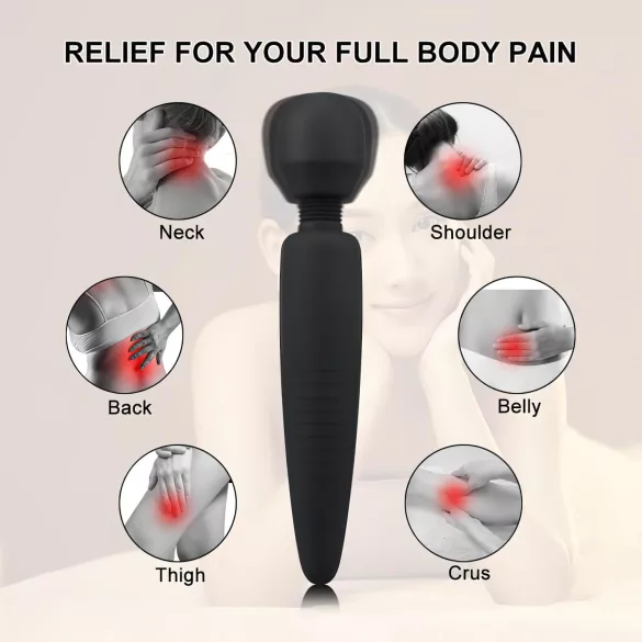 Mrow - vibrador massajador recarregável à prova d'água - preto