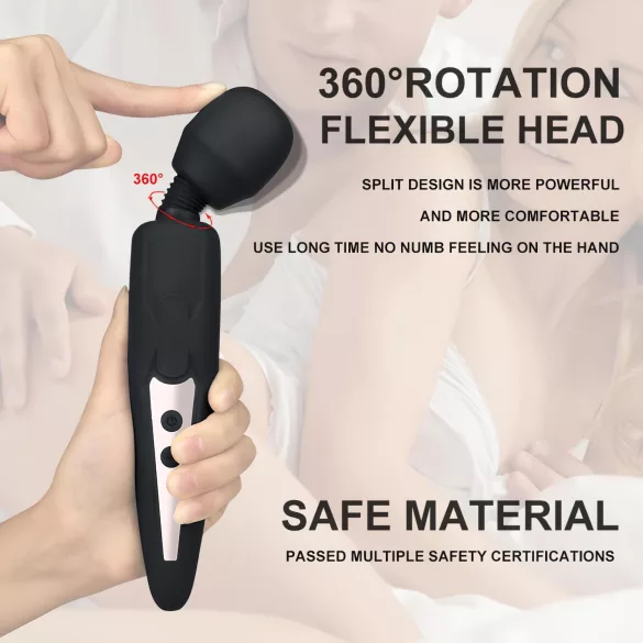 Mrow - vibrador massajador recarregável à prova d'água - preto