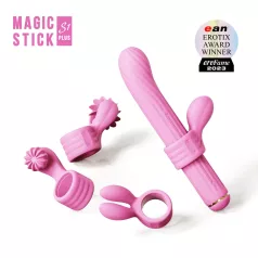 Magic Stick - vibrador com cabeças intercambiáveis (rosa)