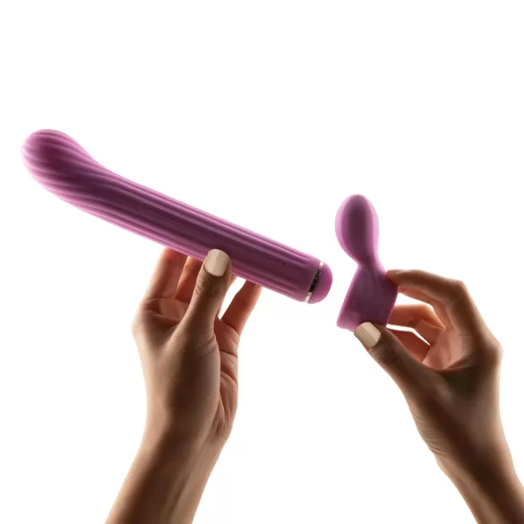 Magic Stick - vibrador com cabeças intercambiáveis (rosa)