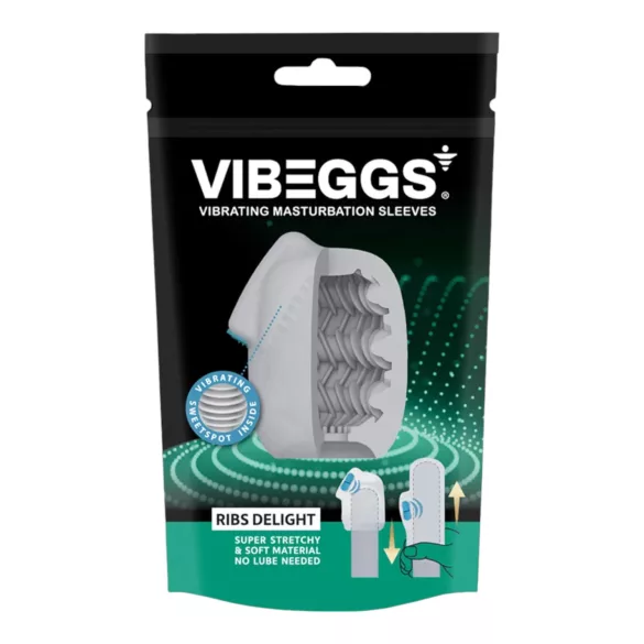 VIBEGGS Ribs Delight - ovo vibratório masturbador - branco