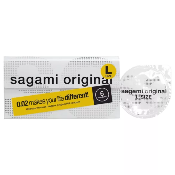 Sagami Original 0.02 L - preservativo ultrafino - 58mm - caixa com 6 unidades