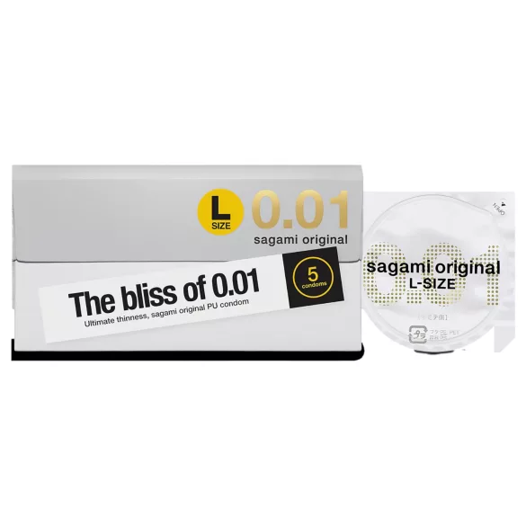 Sagami Original 0,01 L - preservativo ultrafino - 58mm - caixa com 5 unidades