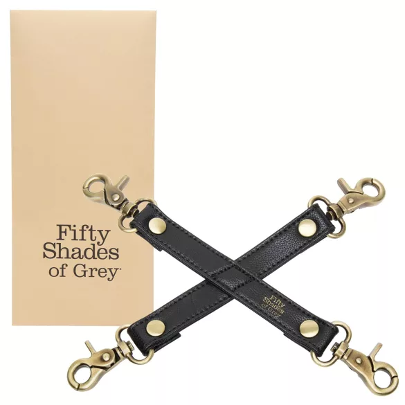 Fifty Shades of Grey - conjunto de amarração cruzada - couro preto