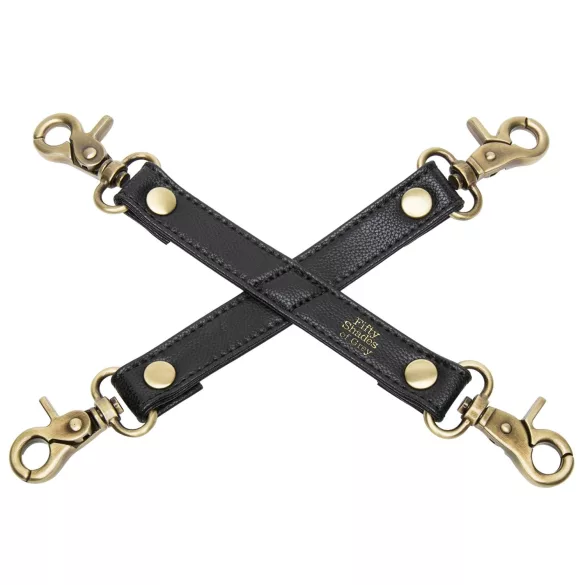 Fifty Shades of Grey - conjunto de amarração cruzada - couro preto