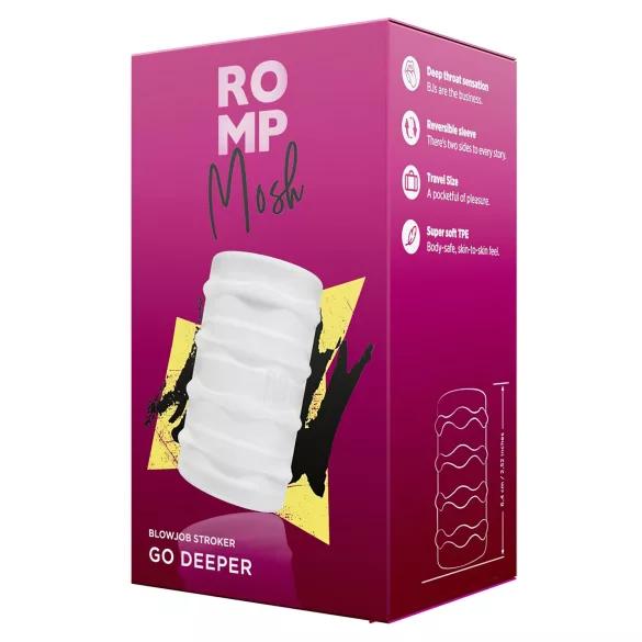 ROMP - masturbador masculino flexível - portátil - transparente