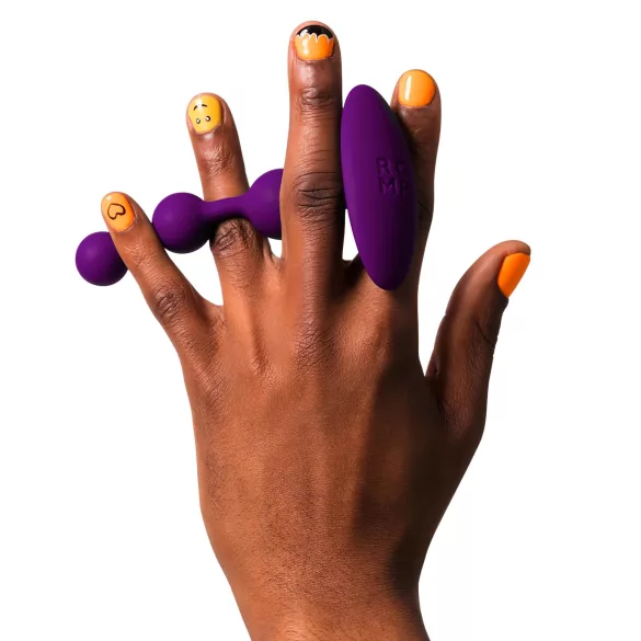 ROMP Amp - plug anal texturizado com esferas - silicone roxo