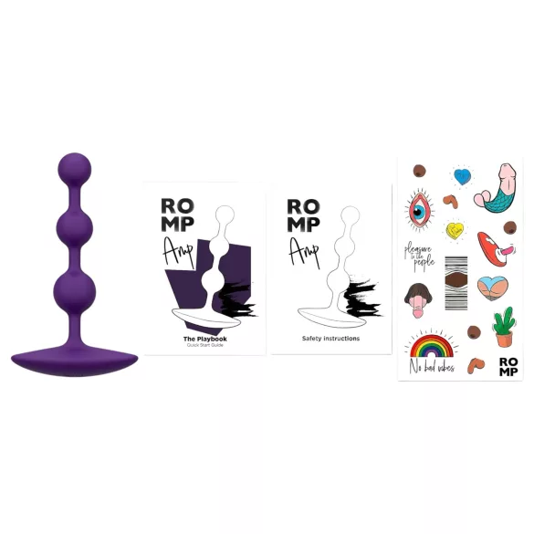 ROMP Amp - plug anal texturizado com esferas - silicone roxo