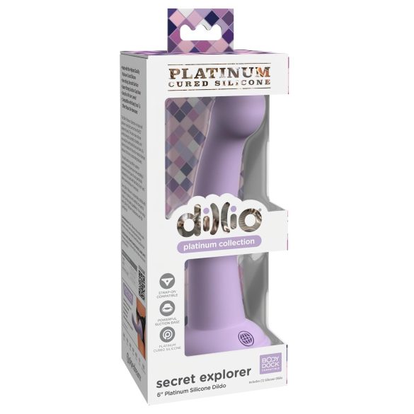 Explorador Secreto Dillio - Dildo roxo c/ ventosa (17cm)