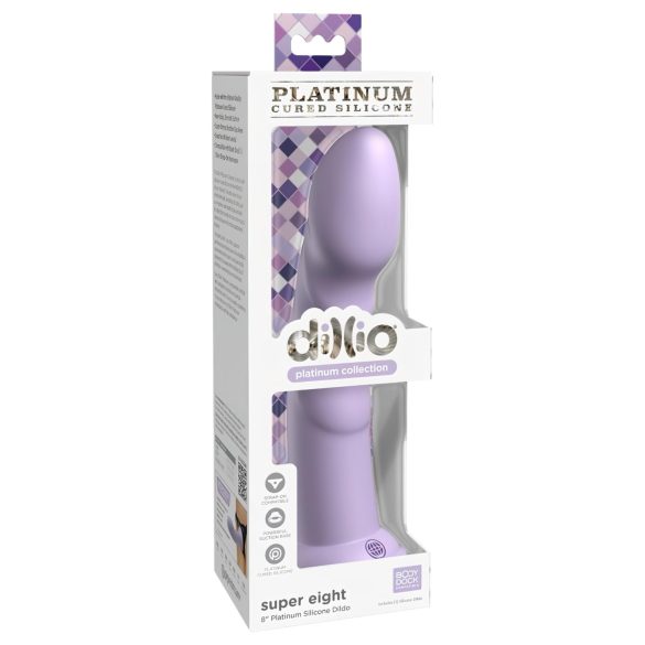 Dillio Super Eight - Dildo roxo com ventosa (21cm)