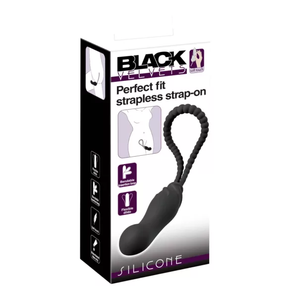 Black Velvets - cinta peniana com dildo - ajustável - silicone preto