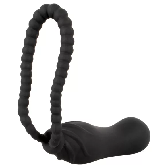 Black Velvets - cinta peniana com dildo - ajustável - silicone preto